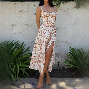 Quinny - Robe fleurie mi-longue