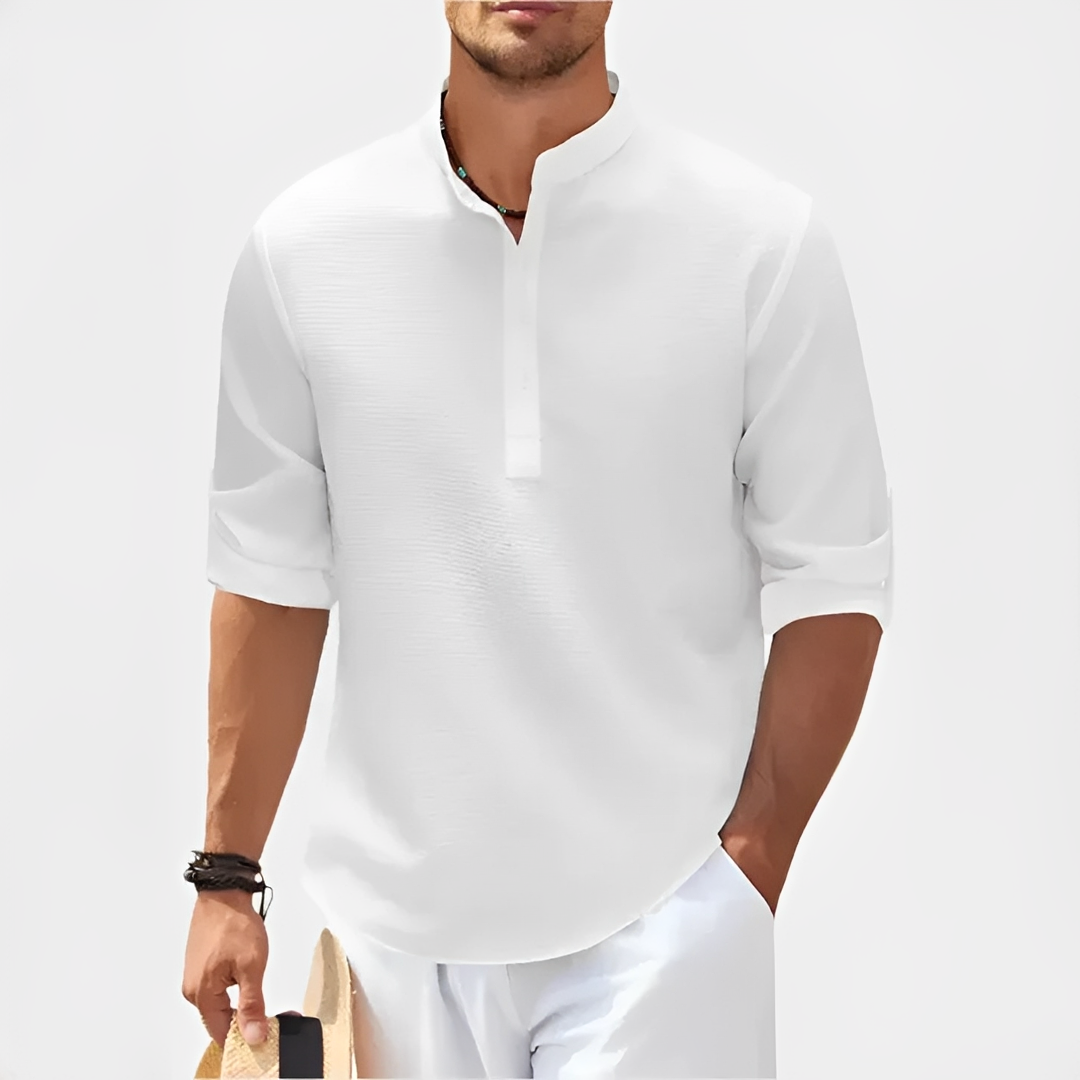Khenneth - Chemise moderne d'été à manches longues pour homme
