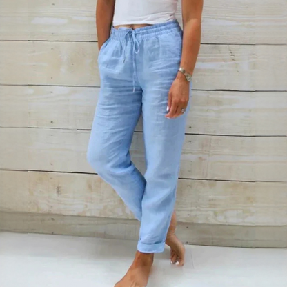 Dyan - Elegant trousers with adjustable drawstring for women