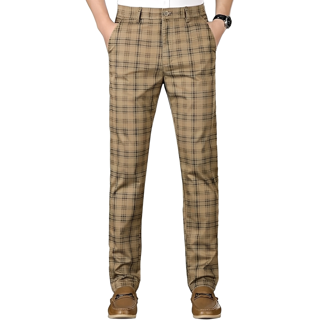 Hayavert - Pantalon homme à carreaux tendance