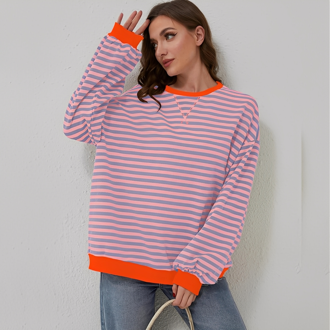 Pénélope - Pull large à rayures pour femme