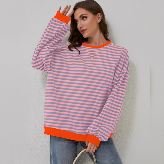 Penelope - Loose striped sweater for women