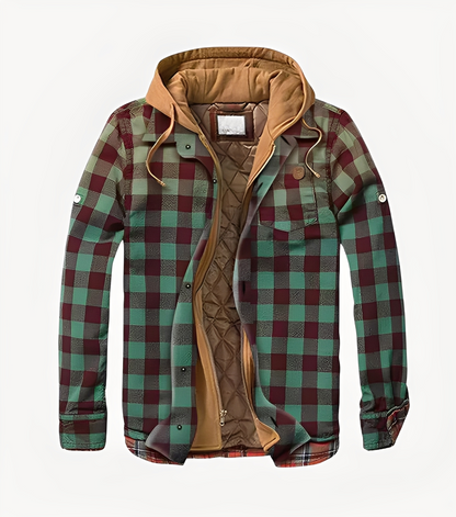 Reveur - Checked jacket with hood for men