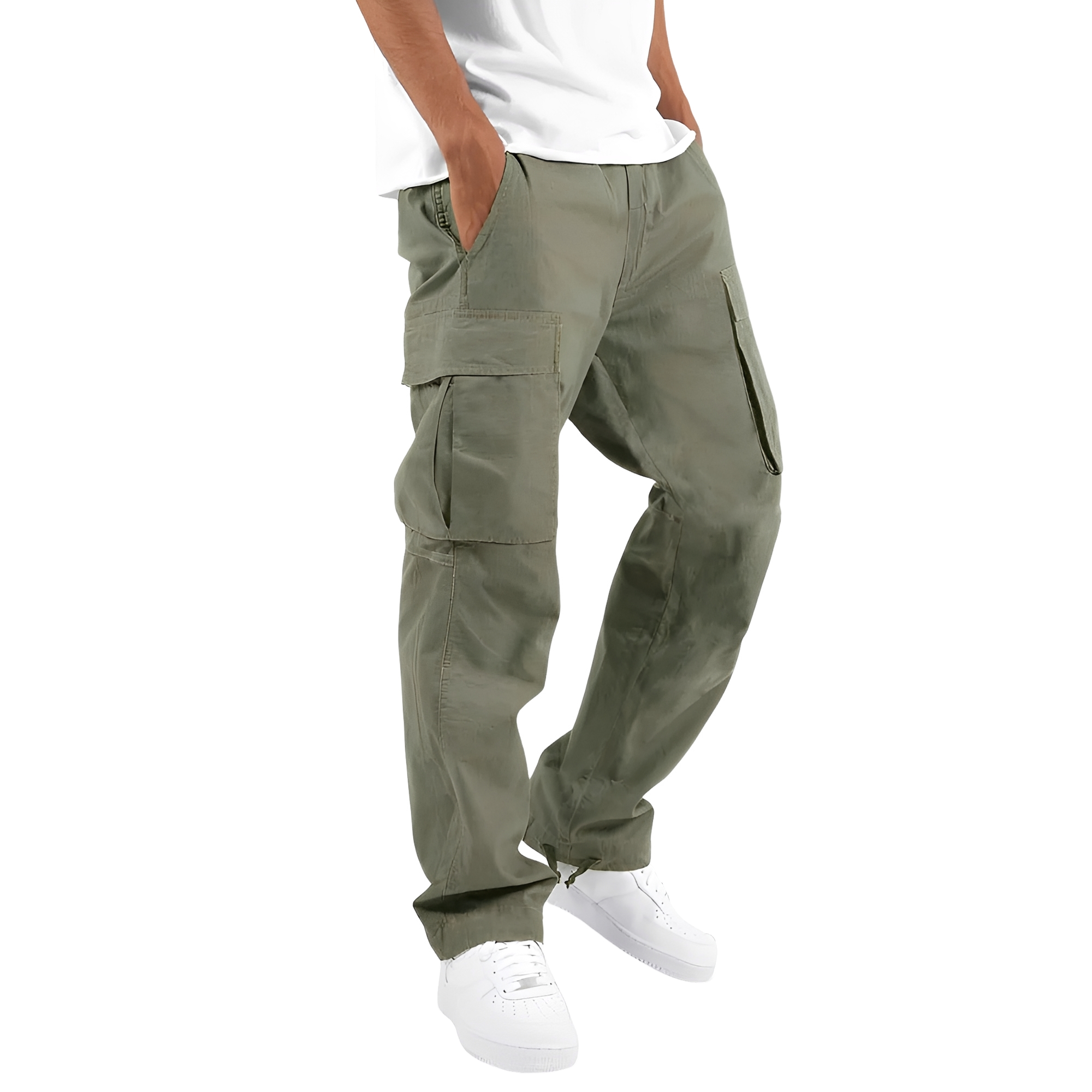 Cooper - Pantalon cargo ample pour hommes avec cordon de serrage