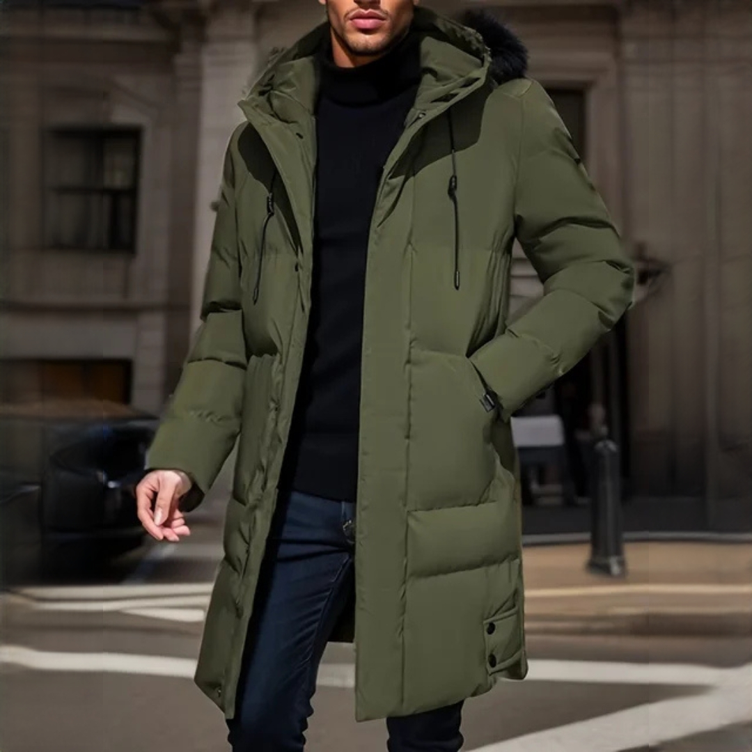 Enand - Manteau d'hiver à capuche à la mode pour homme