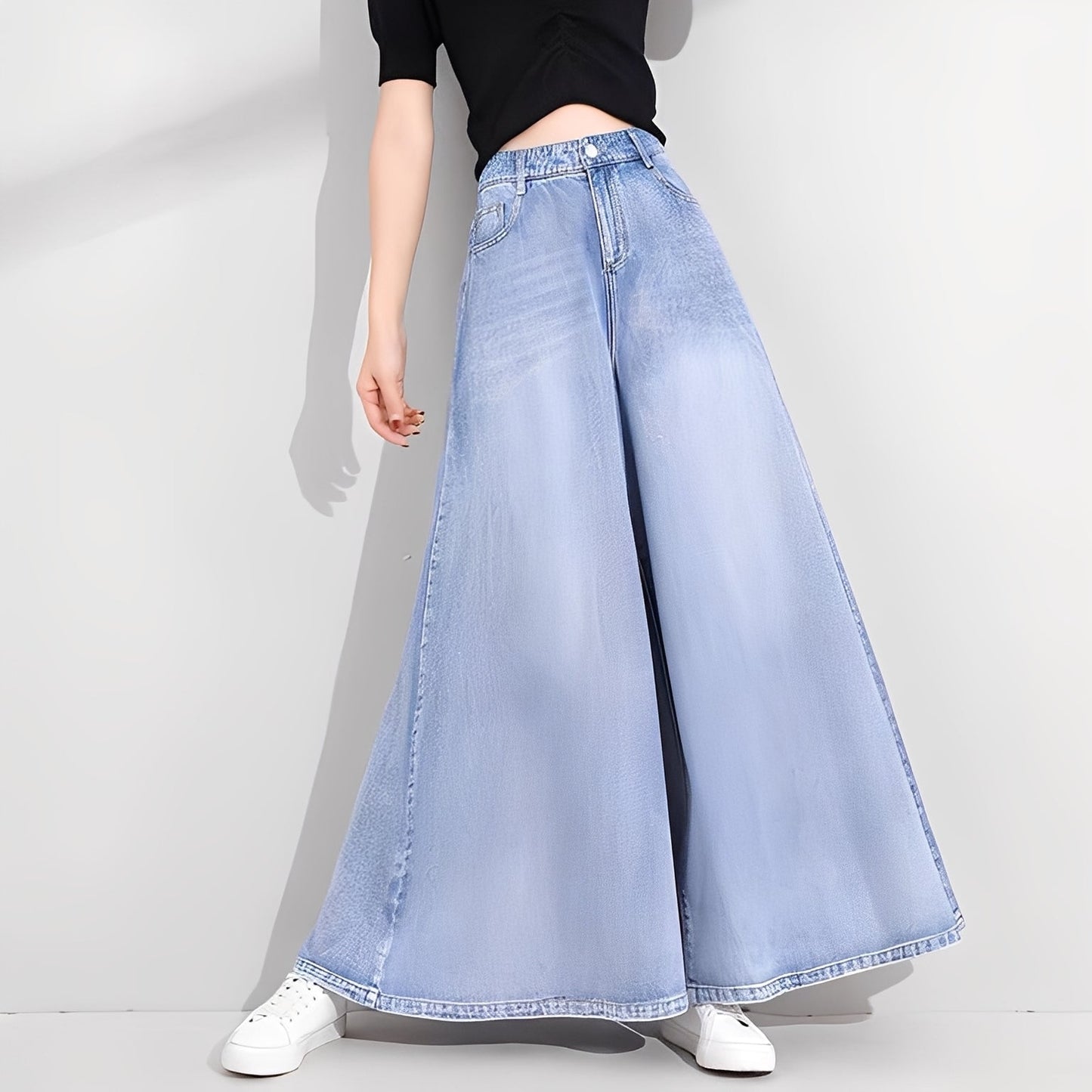 Isabelle - Jeans à la mode avec jambes larges pour femmes