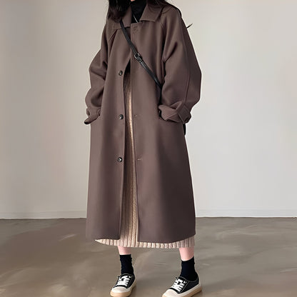 Estelle - Manteau en laine classique à boutons simples pour femmes