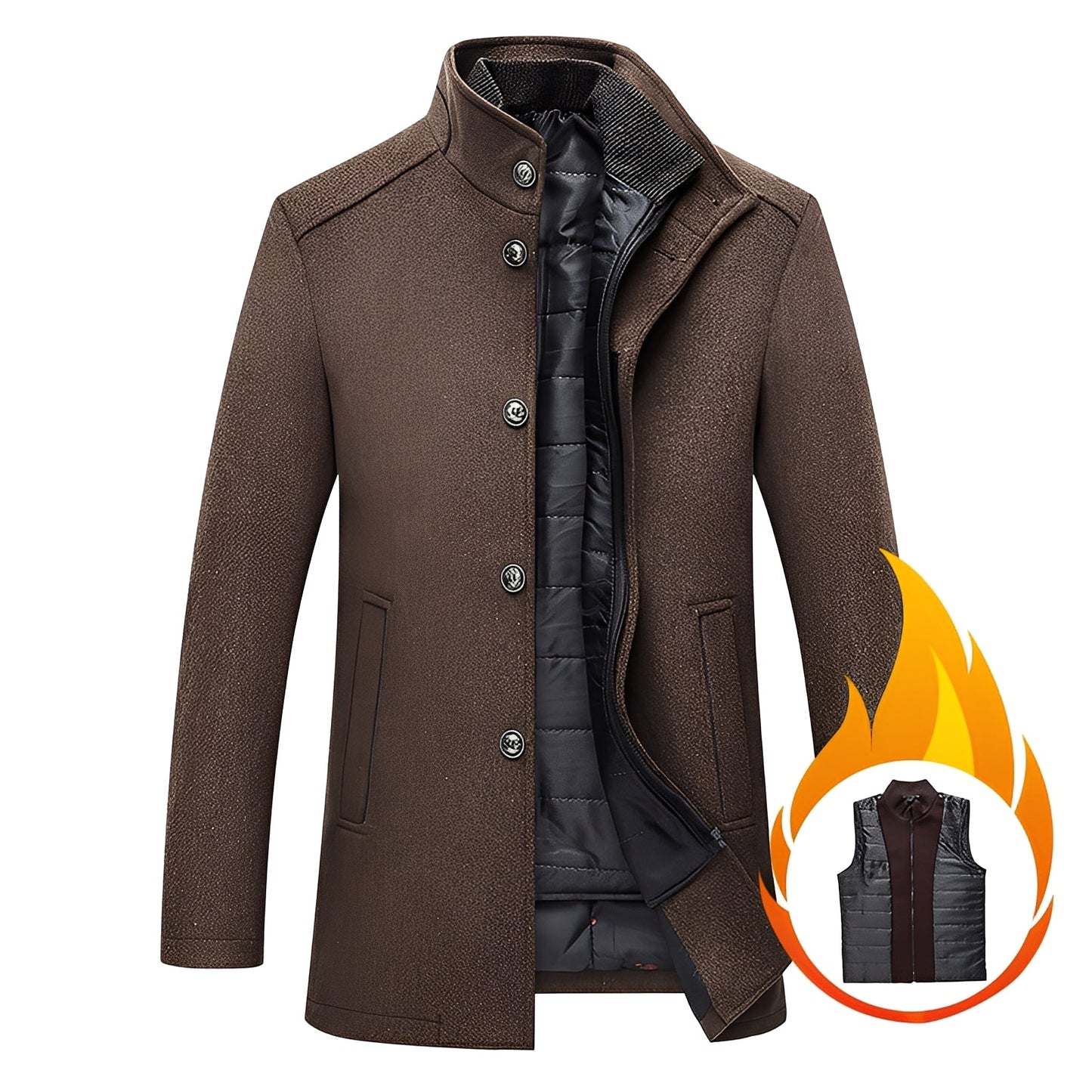 Axton - Veste homme moderne en laine avec gilet