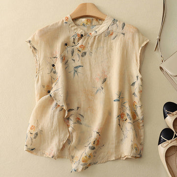 Diana - Blouse Fleurie Sans Manches