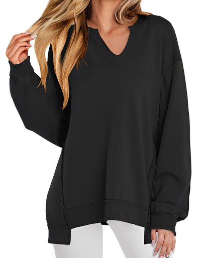 Maggie - Casual striped pullover with V-neck for women