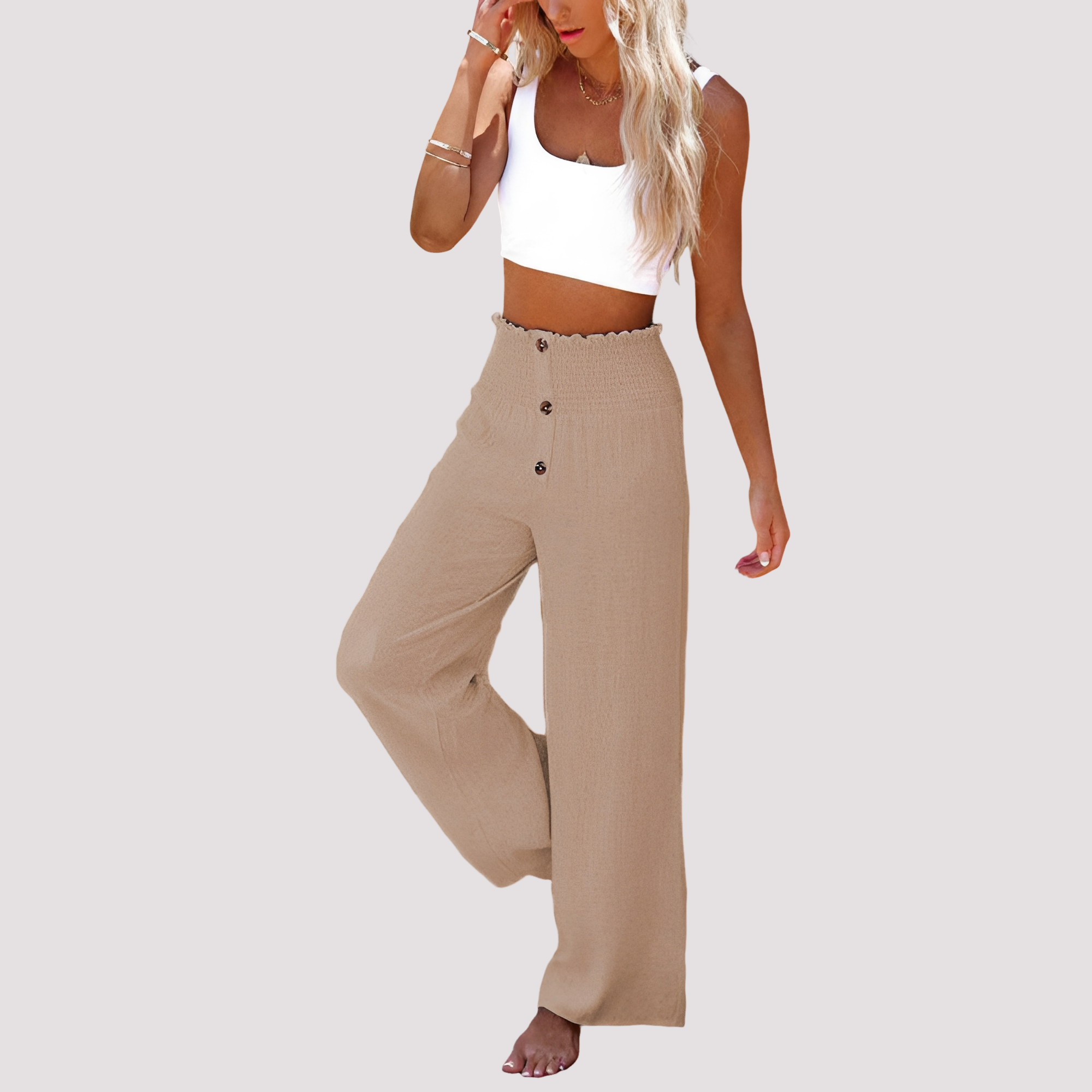 Christa - Pantalon ample taille haute