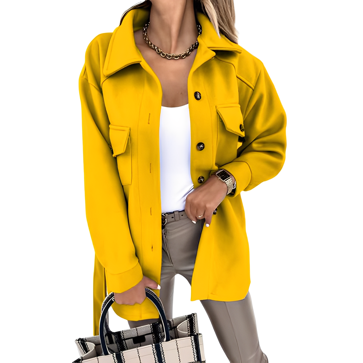 Bethanie - Veste avec revers décontracté et boutons pour femmes