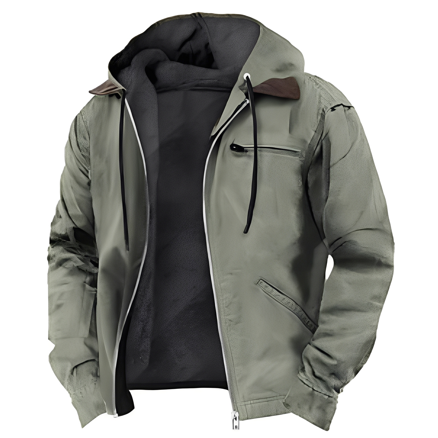 Derrick - Warm hooded jacket with multiple pockets for men