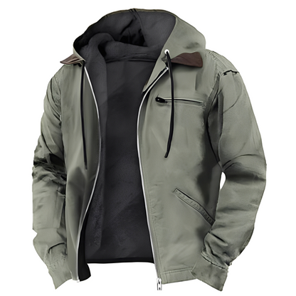Derrick - Warm hooded jacket with multiple pockets for men