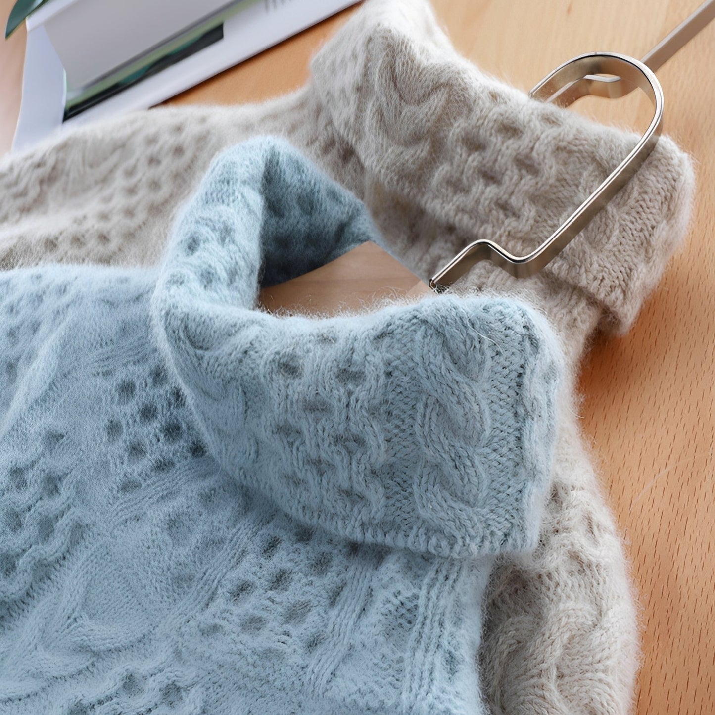 Hyacinth - Warm wool sweater with turtleneck for women