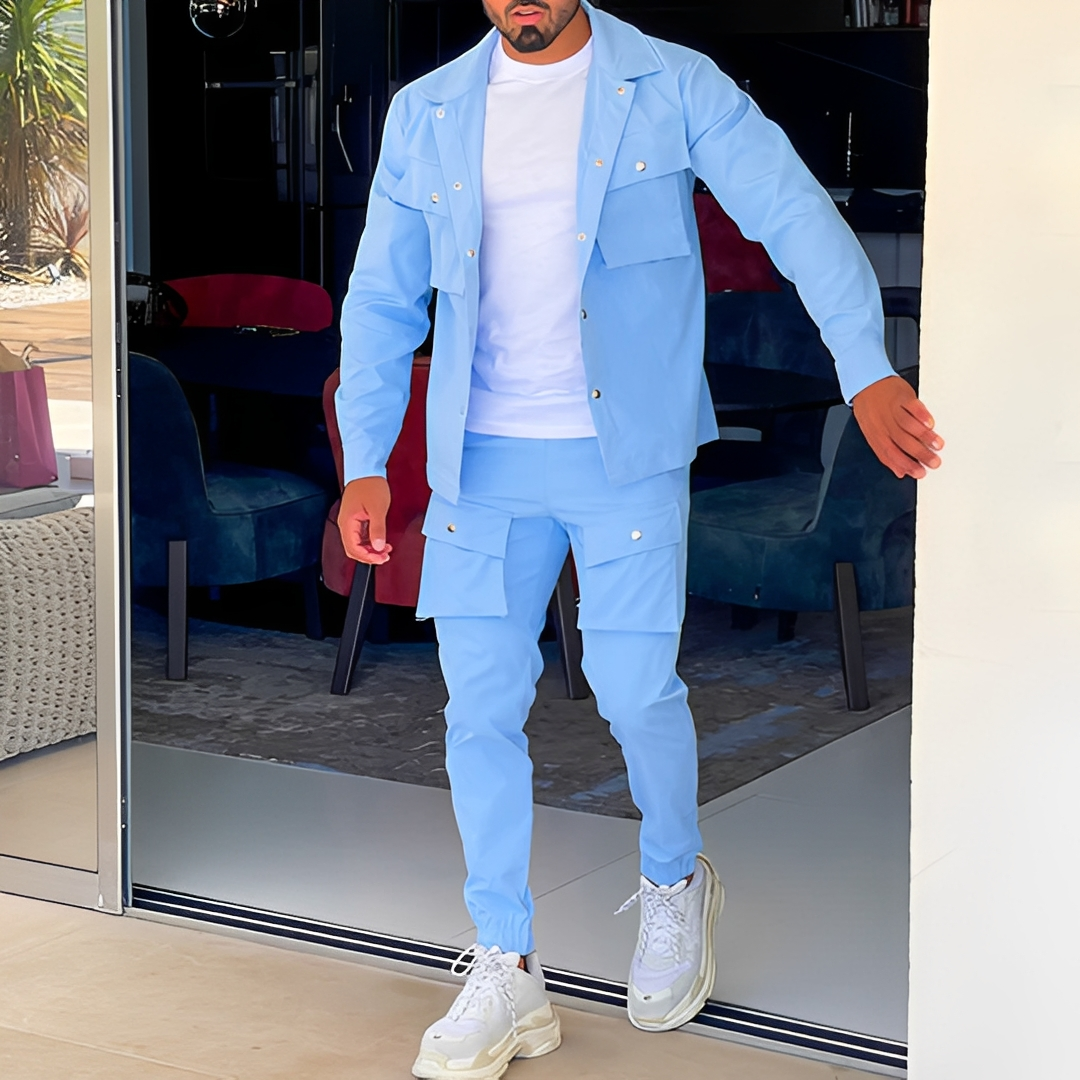Arjay - Costume moderne pour homme en deux pièces avec cargo