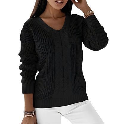 Georgia - Elegant women's sweater with V-neck