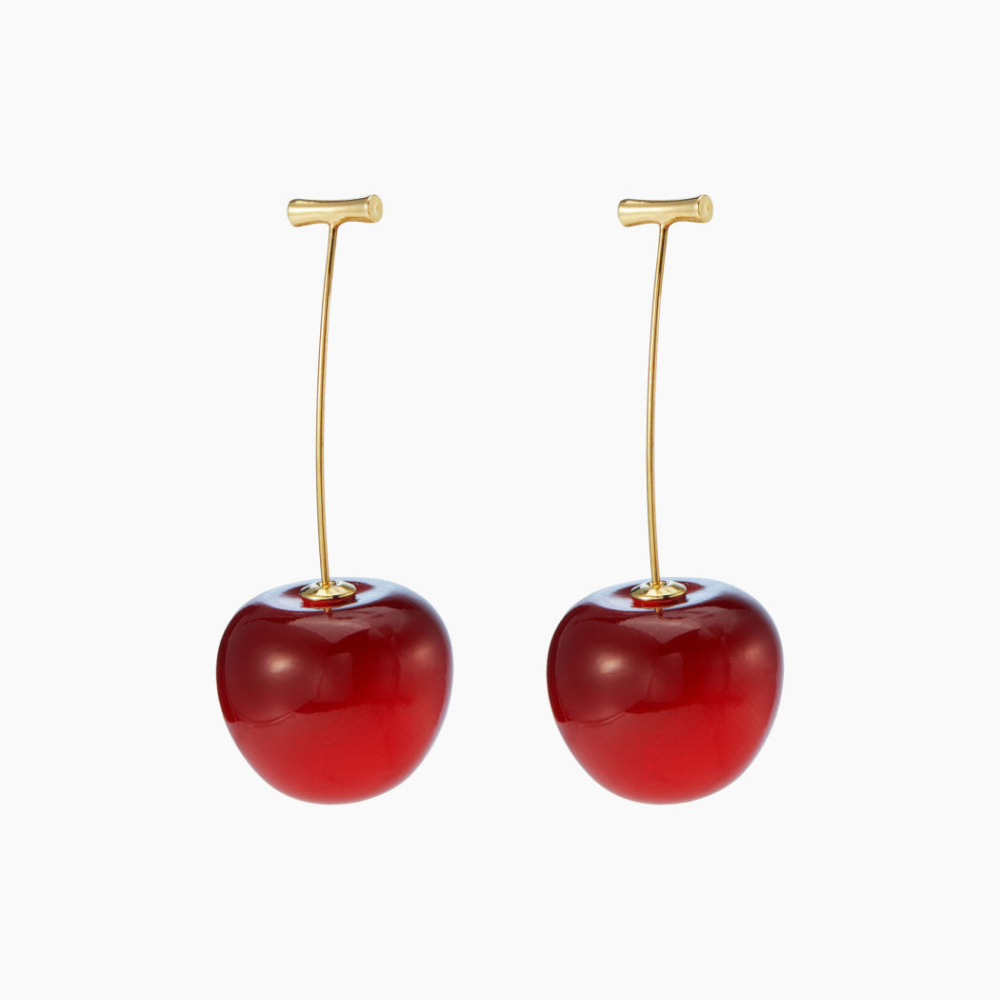 Boucles d'oreilles Red Cherry - Boucle d'oreille légère en cerise