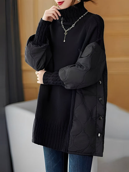 Vonda - Pull décontracté à col montant pour femmes