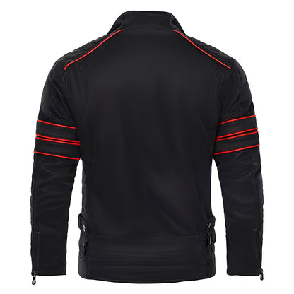 Jerold - Veste en cuir de moto stylée pour hommes