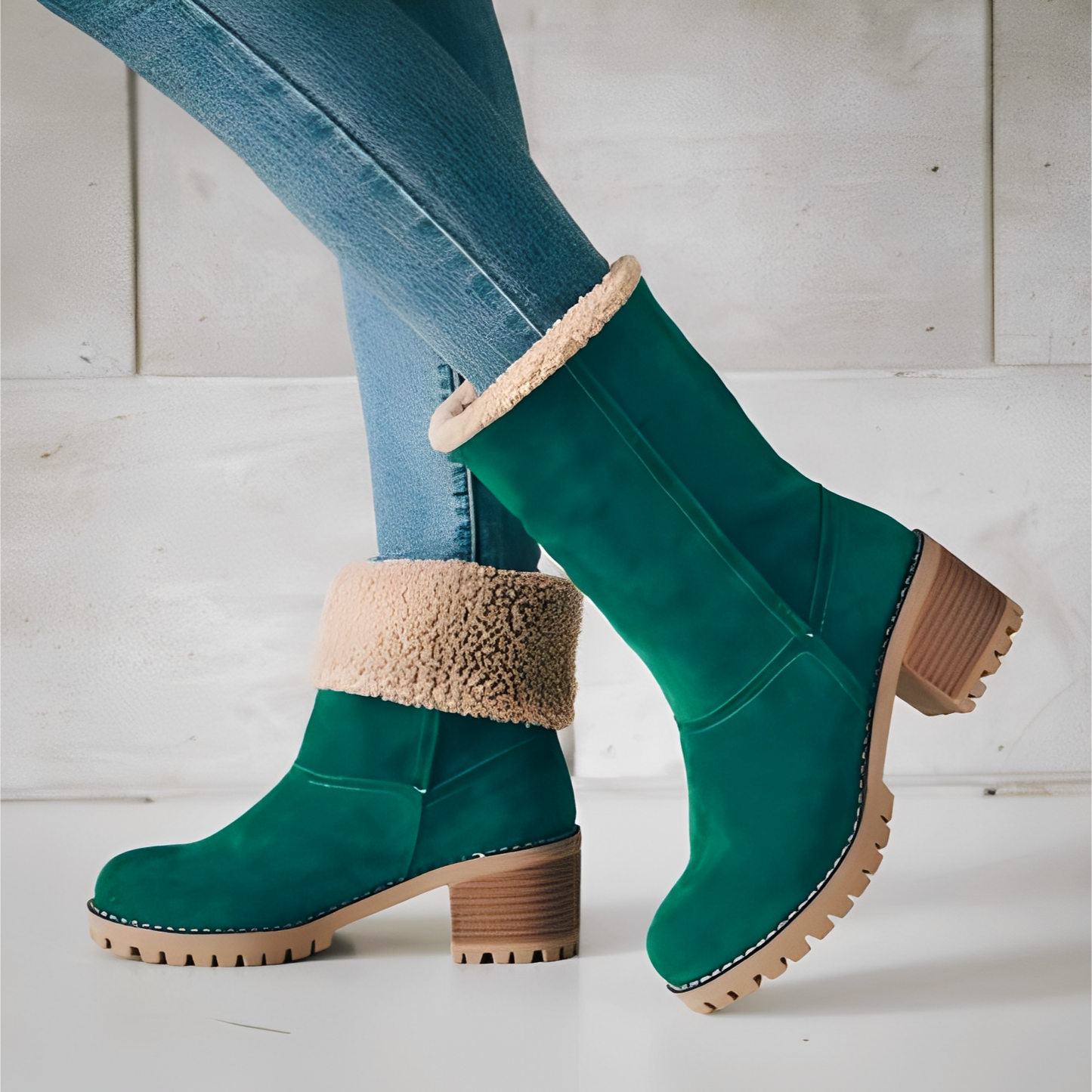 Joella - Bottes en daim chaudes pour femmes