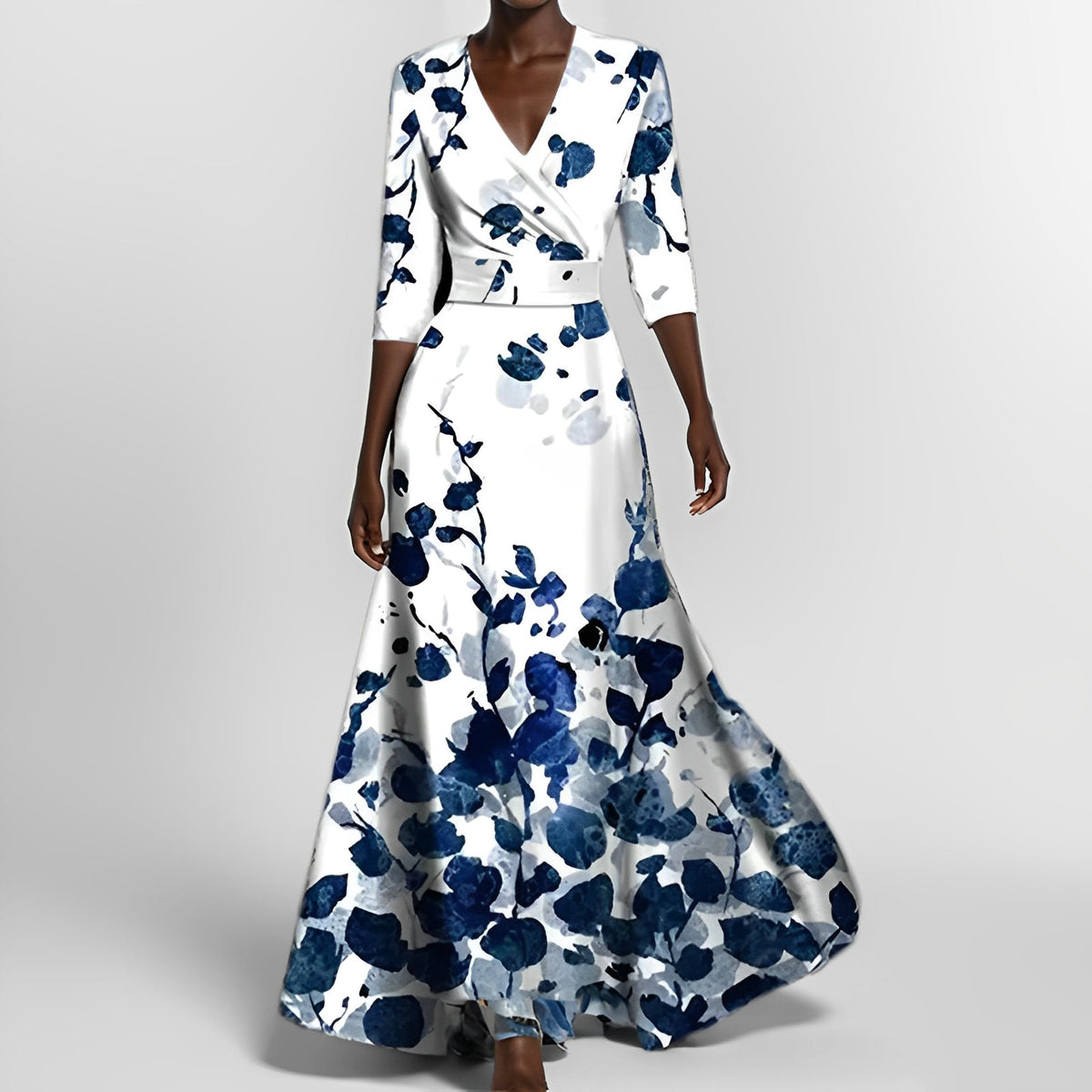 Delores - Robe maxi à motif floral et manches longues