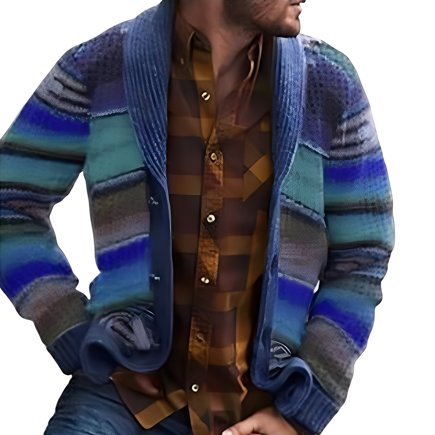 Holden - Modern and colorful knitted jacket for men