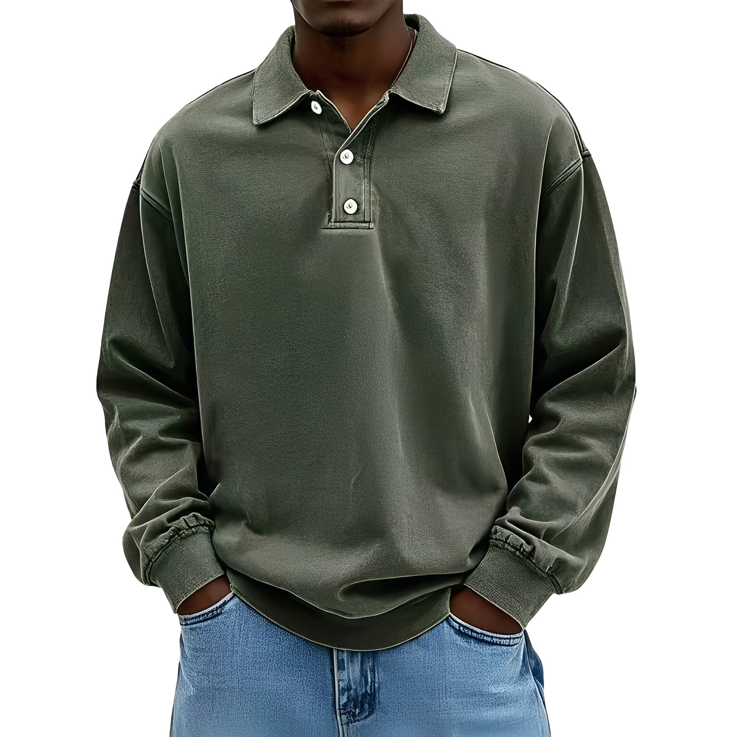 Chris - Chemise en tissu épais classique à manches longues pour homme