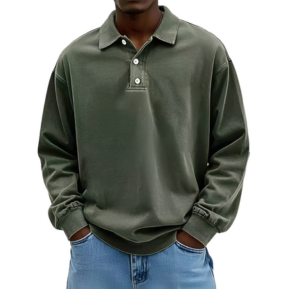 Chris - Chemise en tissu épais classique à manches longues pour homme