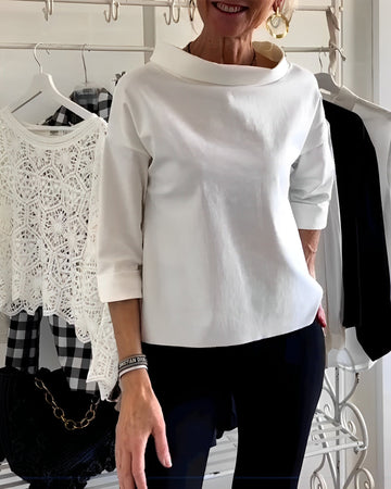 Orinda - Haut élégant pour femme à demi-col roulé