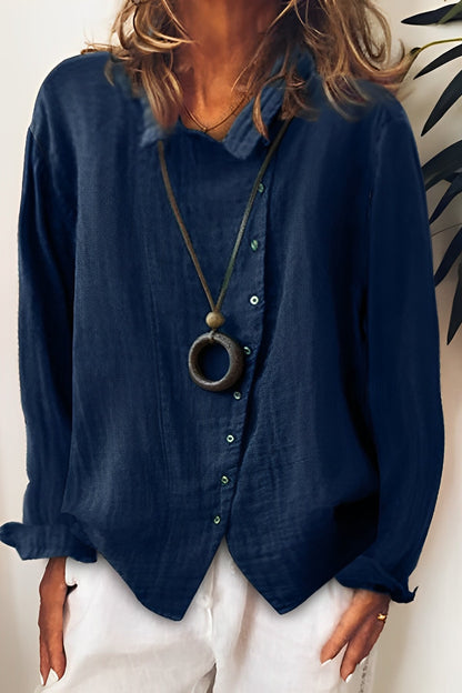 Madelina - Blouse femme en lin avec manches longues