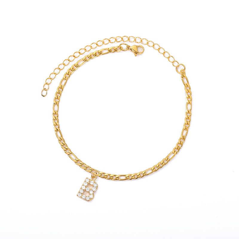 Cheville avec Initiale - Bracelet de cheville avec votre initiale