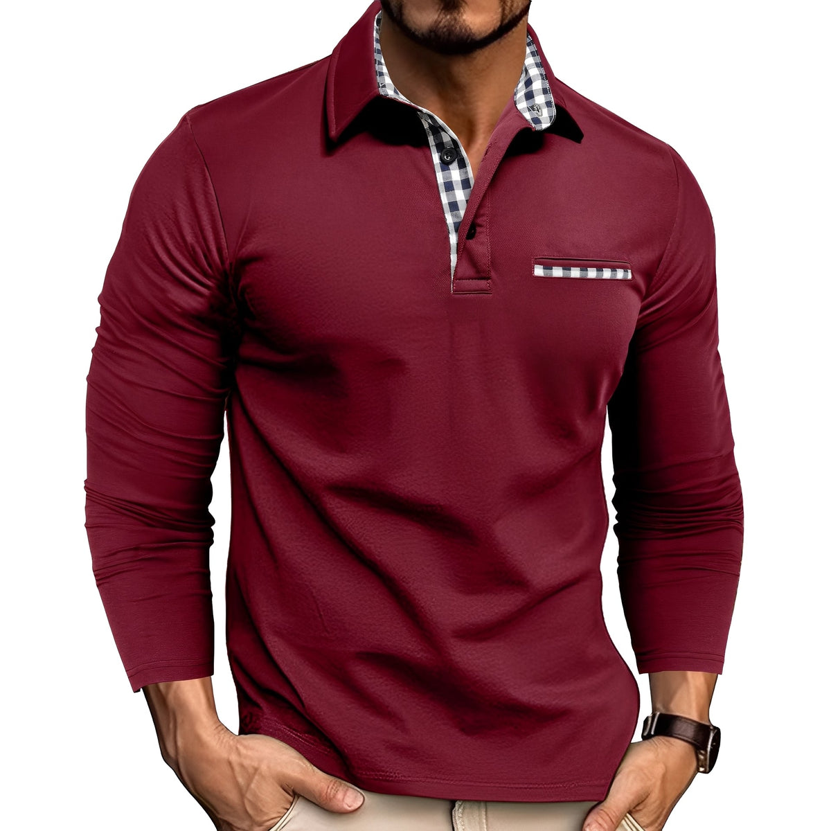 Rupert - Polo léger à manches longues pour homme