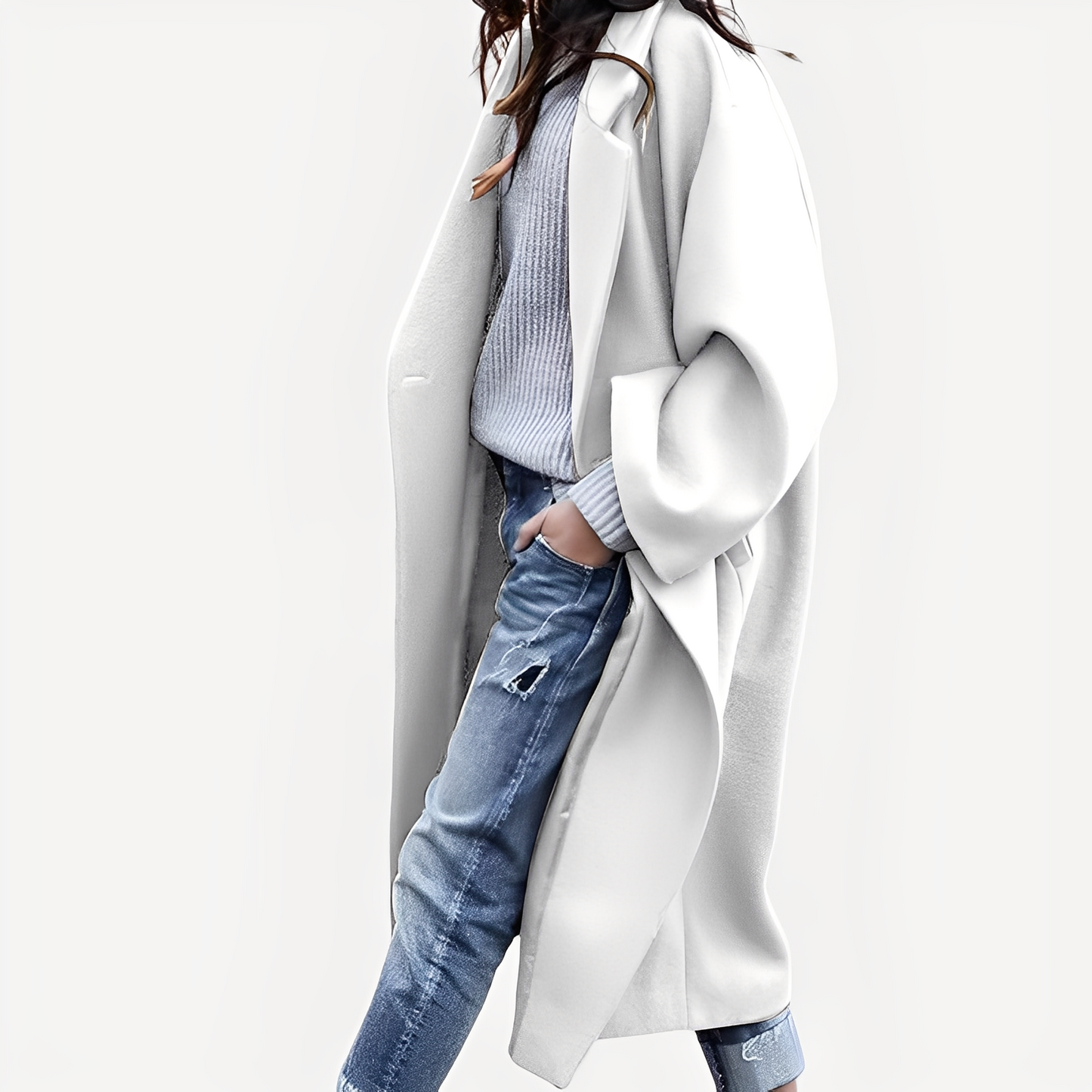 Camellia - Manteau long en laine pour femme