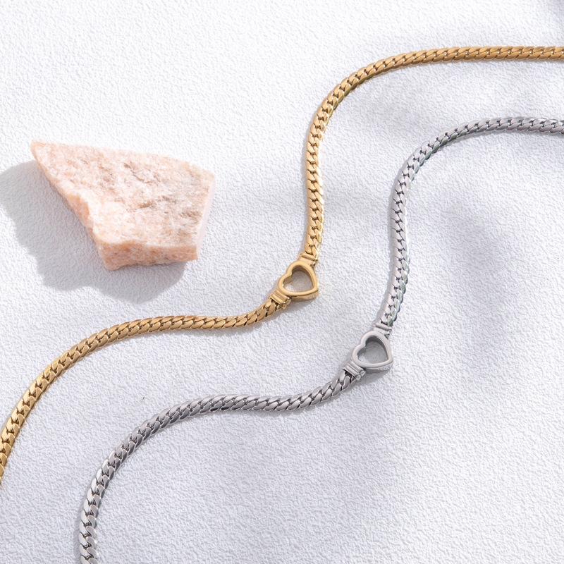 Bracelet en cœur creux doré - Bracelet en cœur ouvert