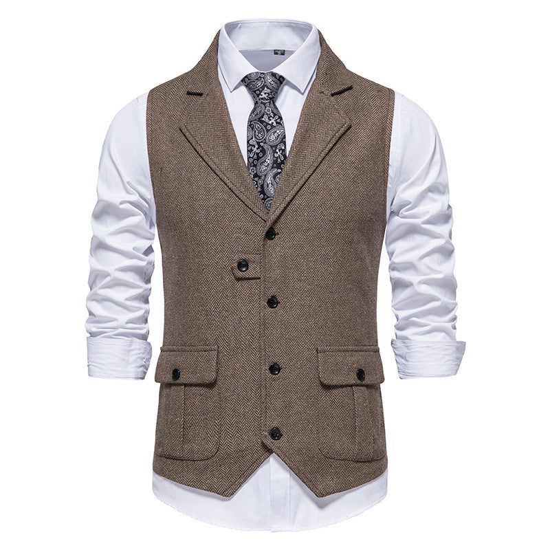 Rodney - Manteau homme classique à simple boutonnage avec motif à chevrons