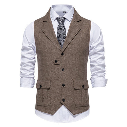 Rodney - Manteau homme classique à simple boutonnage avec motif à chevrons