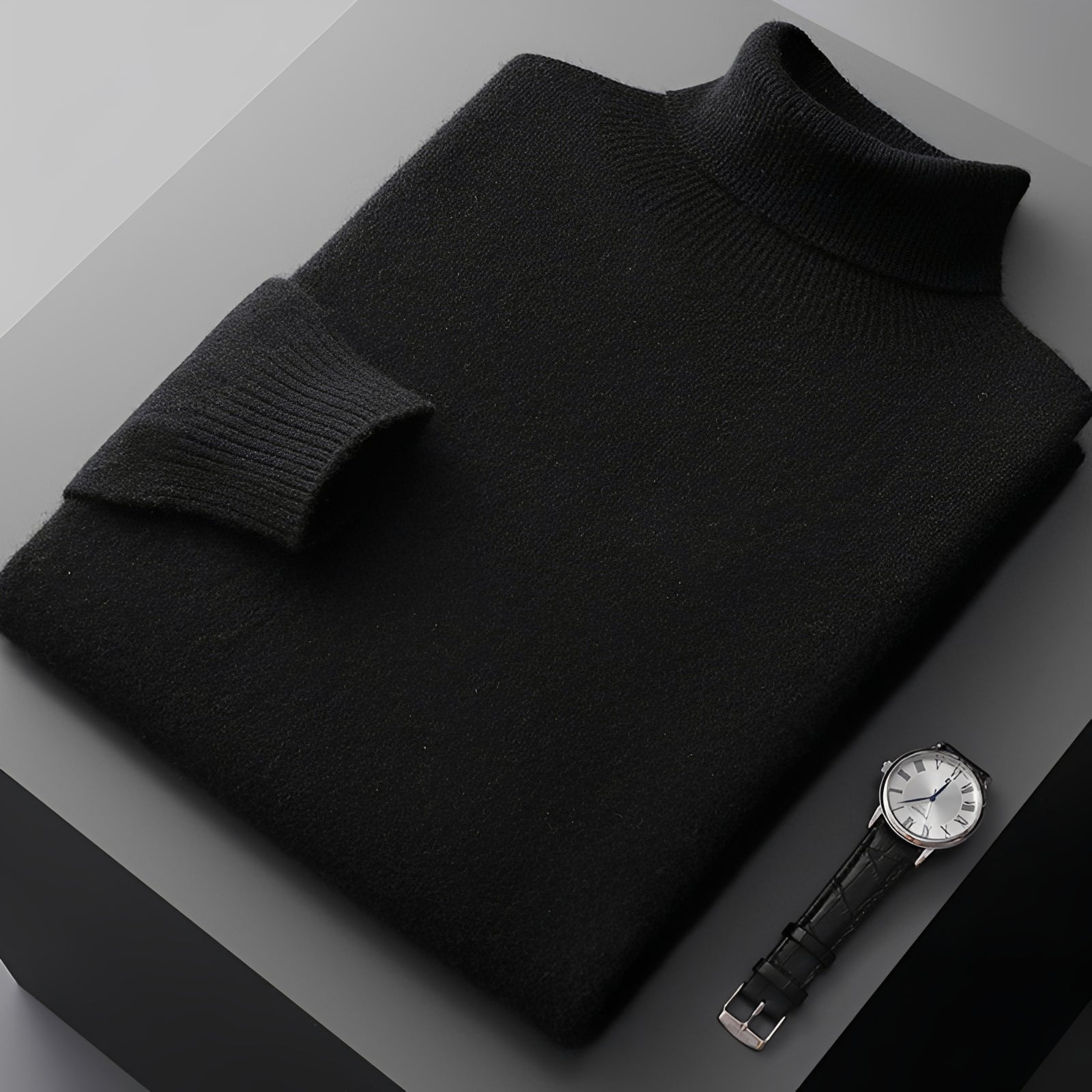Adrian - Pull large col roulé pour hommes