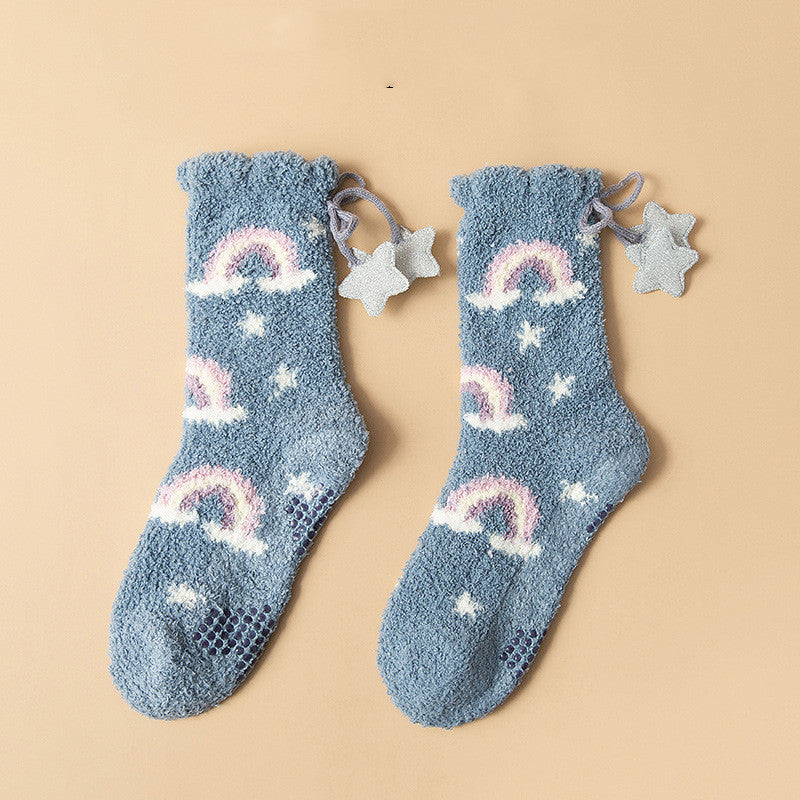 Ramona - Chaussettes d'hiver épaisses et élégantes en polaire pour femmes