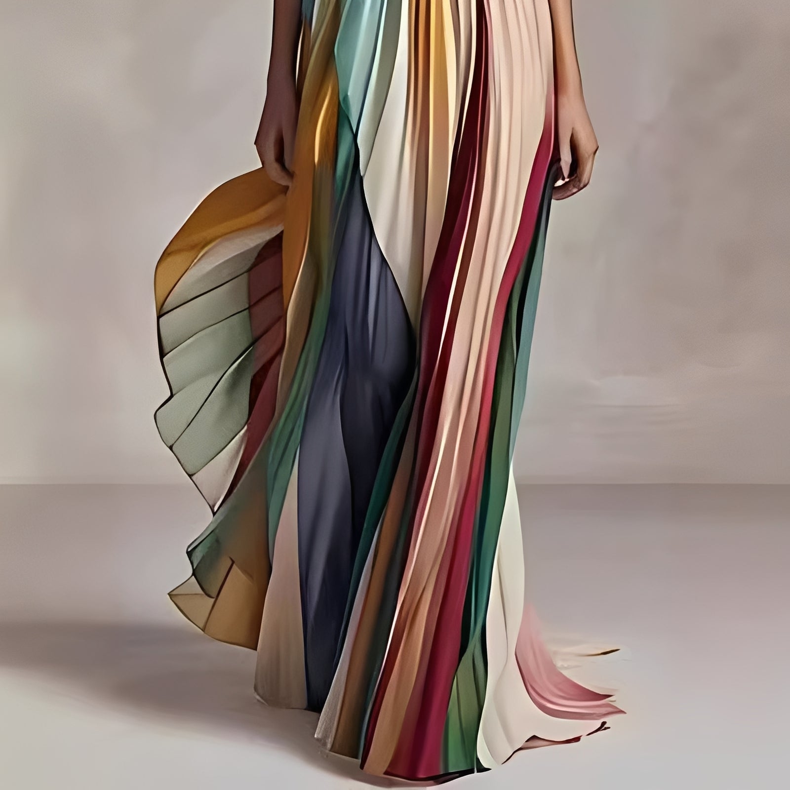 Amelia - Robe maxi swing colorée pour femmes