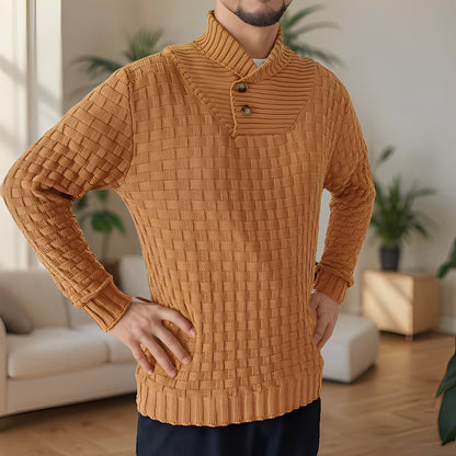 Branson - Pull en tricot pour hommes à col haut, style décontracté