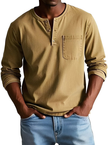 Steve - Chemise à manches longues décontractée pour hommes