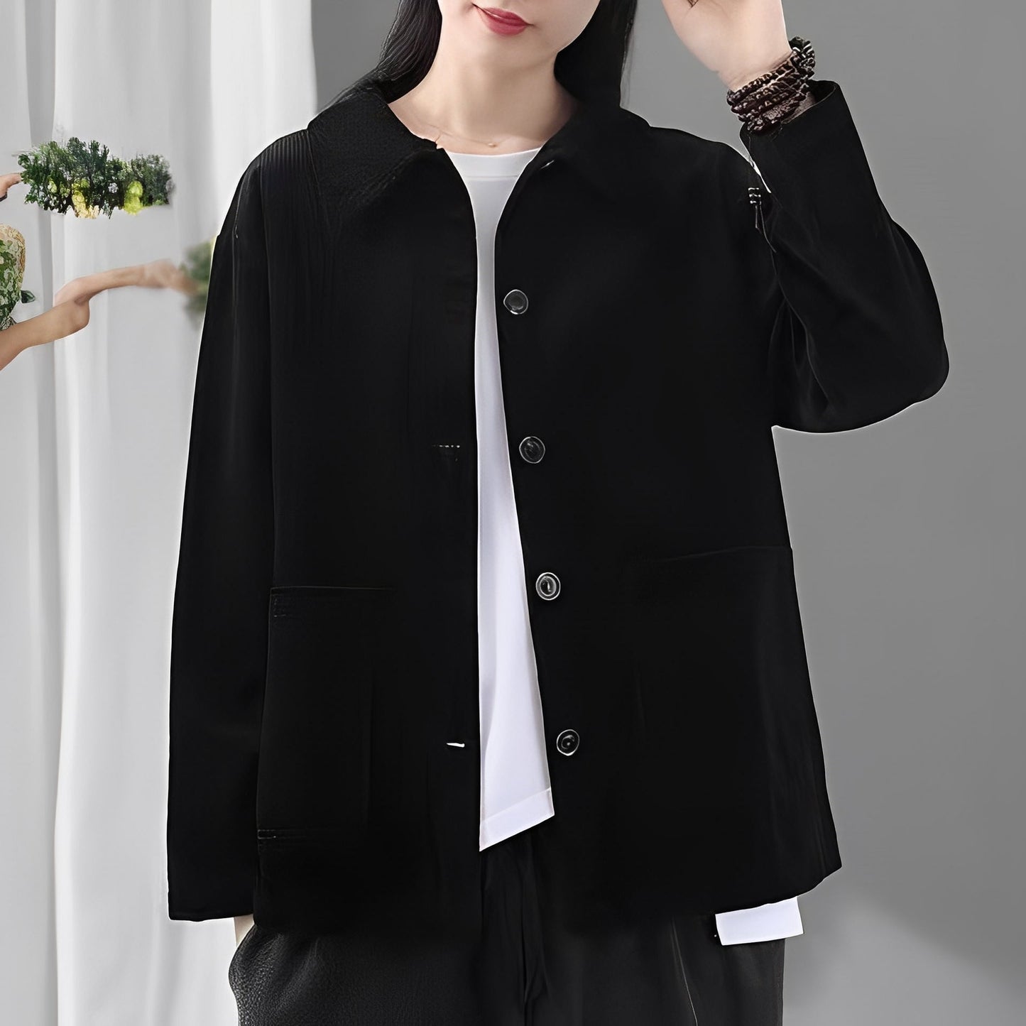 Chloe - Manteau en velours côtelé décontracté avec poches pour femmes