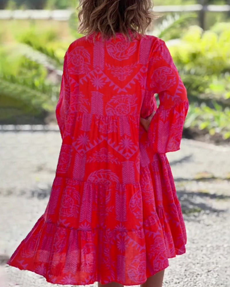 Mia – Robe avec motif géométrique bohème