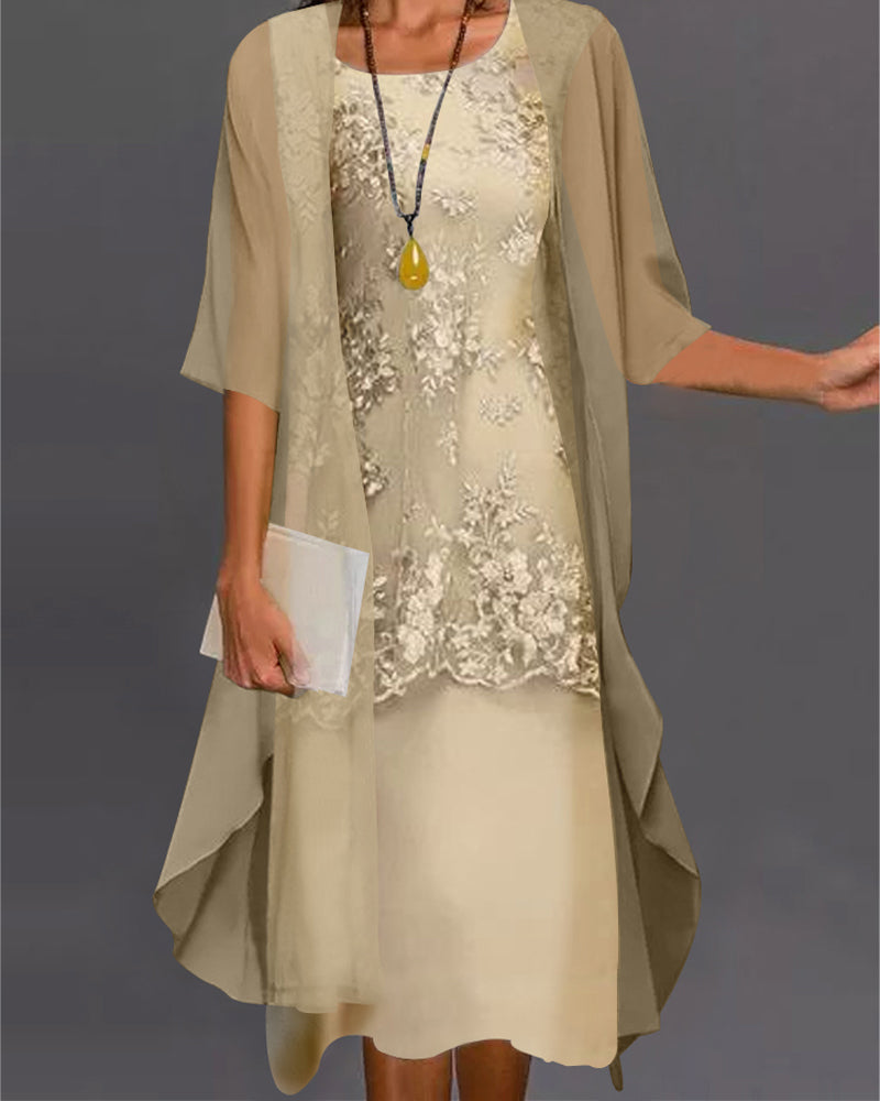 Chona - Robe en chiffon sophistiquée composée de deux pièces
