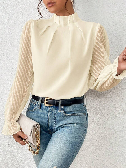 Cassandra - Blouse en tissu léger à manches longues pour femmes