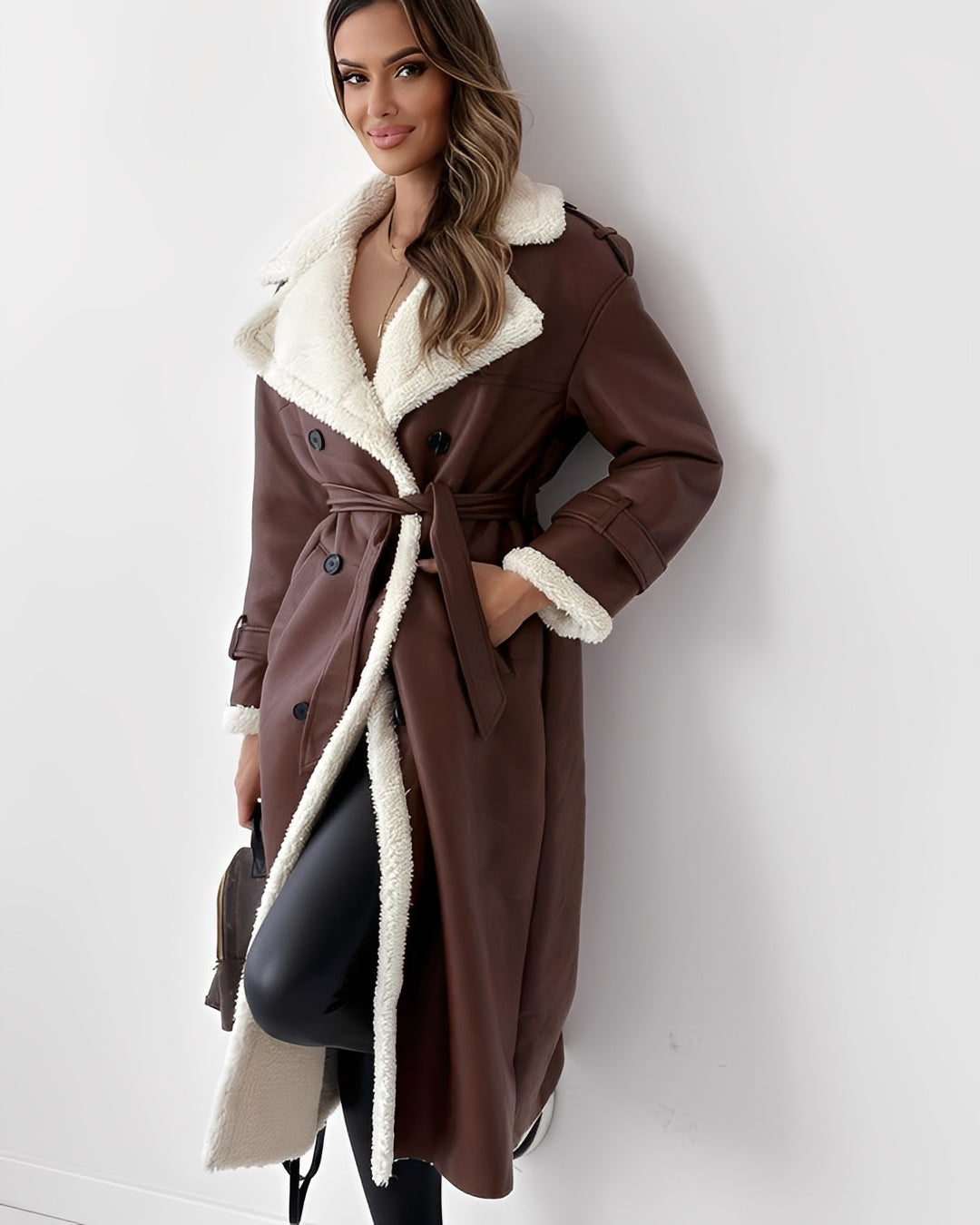 Sally - Manteau long chic avec doublure matelassée pour femmes