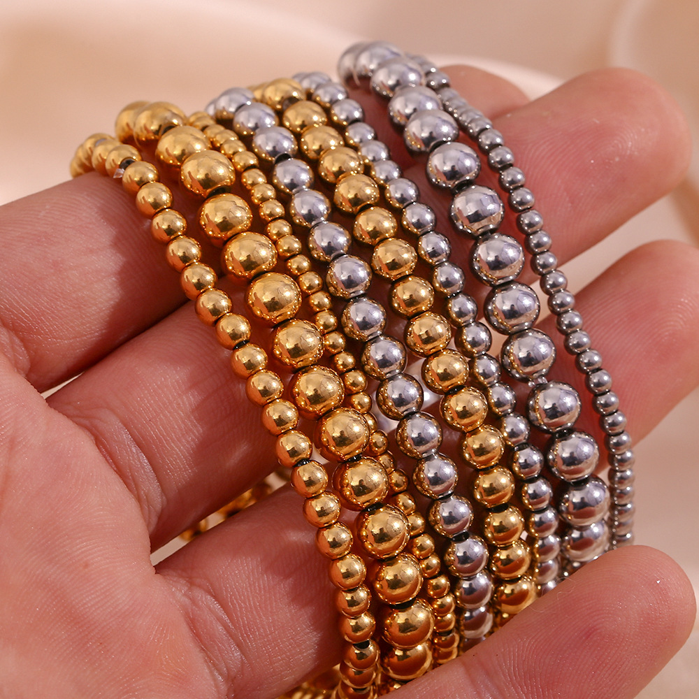 Crea - Bracelet de mode empilable métallique doré (4mm)
