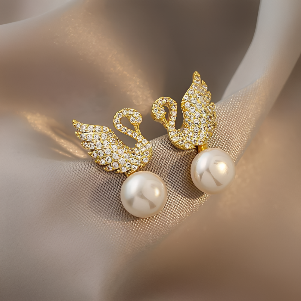 Boucles d'oreilles en perle Schwan