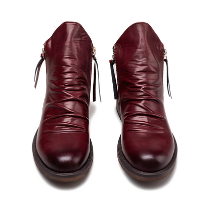 Kerrick - Classic leather boots for men with zipper